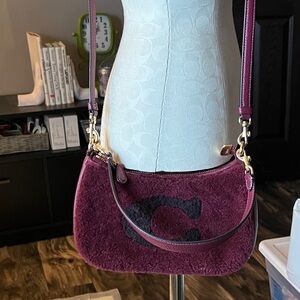 Coach Teri burgundy “Sherpa” Bag